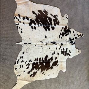 Cowhide Rug with Black and White Spots
